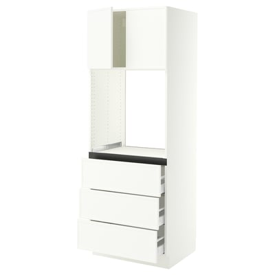 SEKTION / MAXIMERA Armoire haute four 3 tir/2 ptes, blanc/Aspudden blanc mat, 30x24x80 "