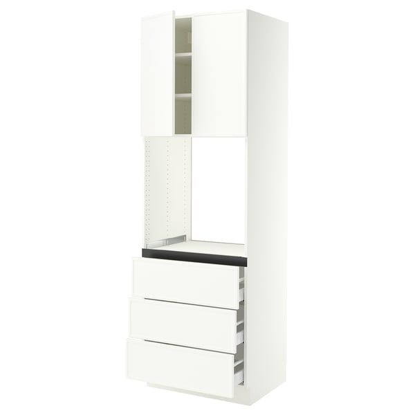 SEKTION / MAXIMERA Armoire haute four 3 tir/2 ptes, blanc/Aspudden blanc mat, 30x24x90 "