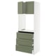 SEKTION / MAXIMERA Armoire haute four 3 tir/2 ptes, blanc/Axstad gris-vert, 30x24x80 "