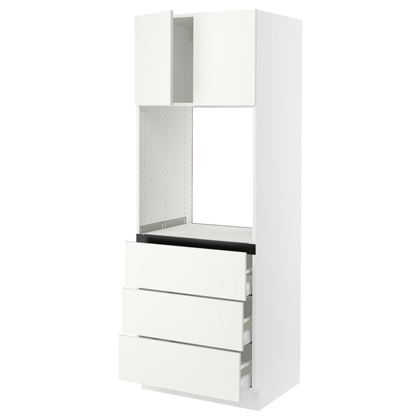 SEKTION / MAXIMERA Armoire haute four 3 tir/2 ptes, blanc/Vallstena blanc, 30x24x80 "