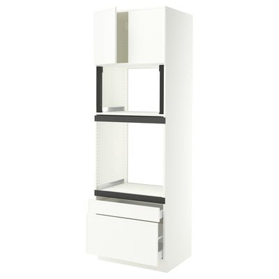 SEKTION / MAXIMERA Armoire haute four/m-o+2tir/2ptes, blanc/Aspudden blanc mat, 30x24x90 "