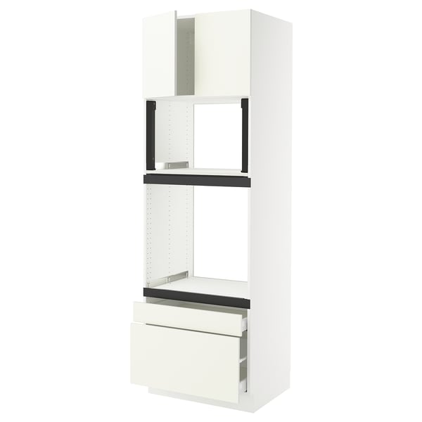 SEKTION / MAXIMERA Armoire haute four/m-o+2tir/2ptes, blanc/Vallstena blanc, 30x24x90 "