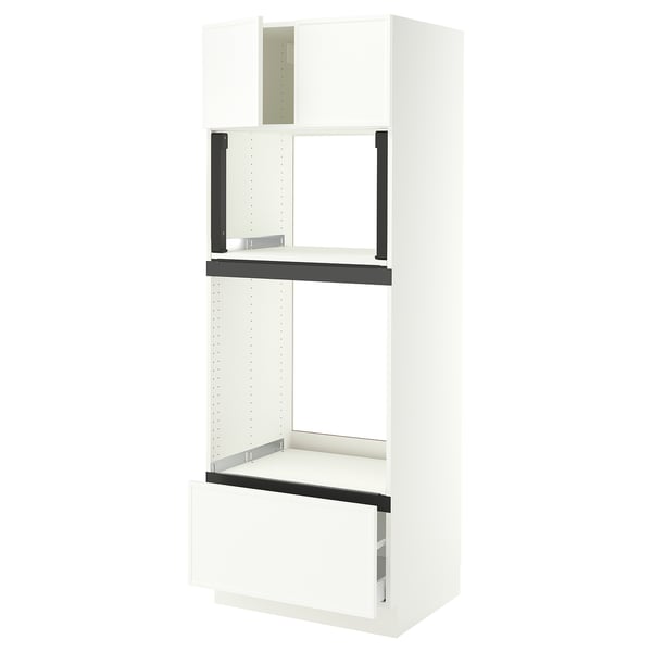 SEKTION / MAXIMERA Armoire haute four/micro+tir/2ptes, blanc/Aspudden blanc mat, 30x24x80 "