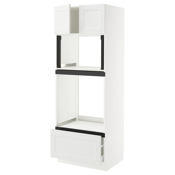 SEKTION / MAXIMERA Armoire haute four/micro+tir/2ptes, blanc/Axstad blanc mat, 30x24x80 "
