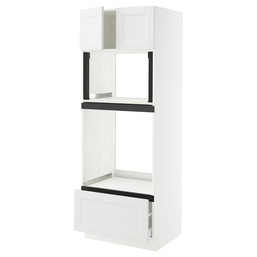 SEKTION / MAXIMERA Armoire haute four/micro+tir/2ptes, blanc/Axstad blanc mat, 30x24x80 "