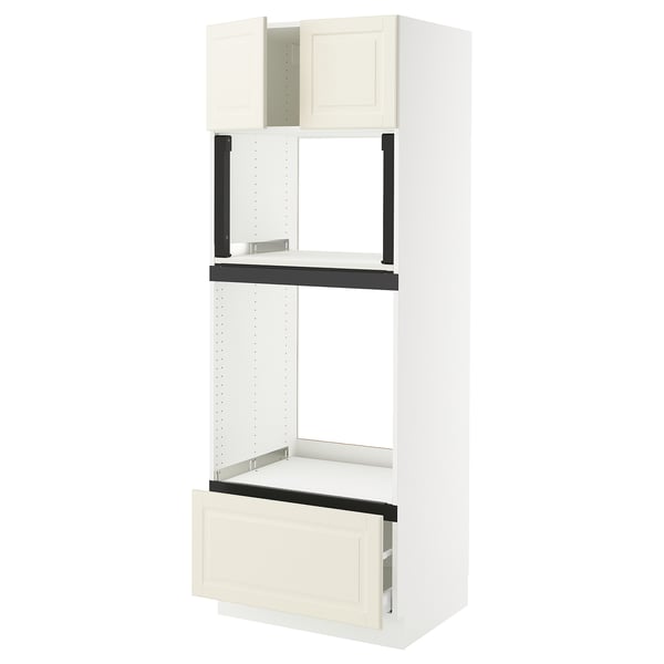 SEKTION / MAXIMERA Armoire haute four/micro+tir/2ptes, blanc/Bodbyn blanc cassé, 30x24x80 "