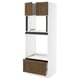 SEKTION / MAXIMERA Armoire haute four/micro+tir/2ptes, blanc Enköping/brun effet noyer, 30x24x80 "