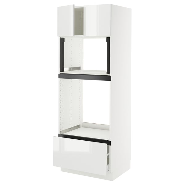 SEKTION / MAXIMERA Armoire haute four/micro+tir/2ptes, blanc/Ringhult blanc, 30x24x80 "