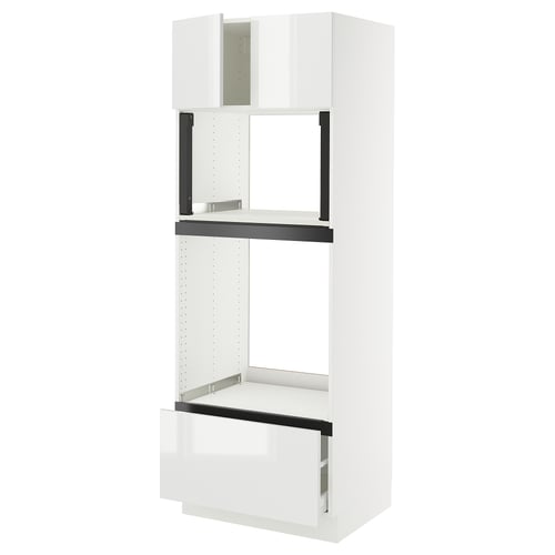 SEKTION / MAXIMERA Armoire haute four/micro+tir/2ptes, blanc/Ringhult blanc, 30x24x80 "