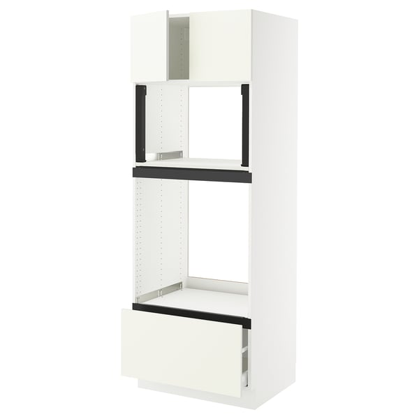 SEKTION / MAXIMERA Armoire haute four/micro+tir/2ptes, blanc/Vallstena blanc, 30x24x80 "