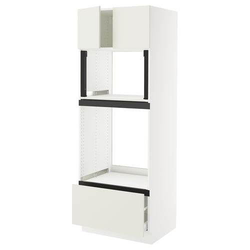 SEKTION / MAXIMERA Armoire haute four/micro+tir/2ptes, blanc/Veddinge blanc, 30x24x80 "