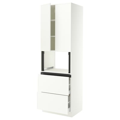 SEKTION / MAXIMERA Armoire haute m-o+2tir/2ptes, blanc/Aspudden blanc mat, 30x24x90 "