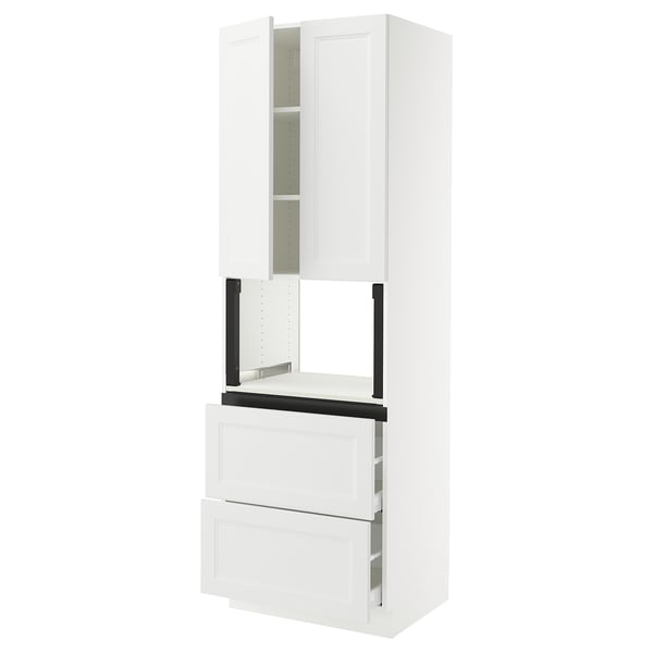 SEKTION / MAXIMERA Armoire haute m-o+2tir/2ptes, blanc/Axstad blanc mat, 30x24x90 "