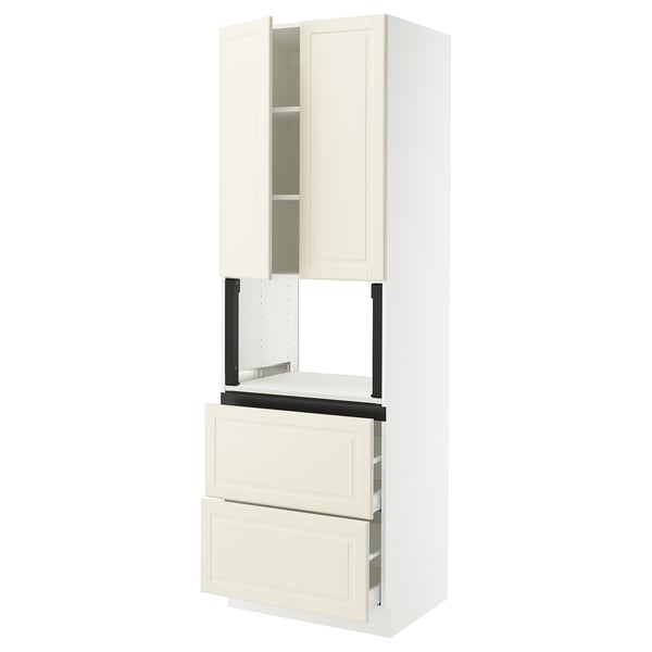 SEKTION / MAXIMERA Armoire haute m-o+2tir/2ptes, blanc/Bodbyn blanc cassé, 30x24x90 "