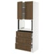 SEKTION / MAXIMERA Armoire haute m-o+3tir/2ptes, blanc Enköping/brun effet noyer, 30x24x80 "