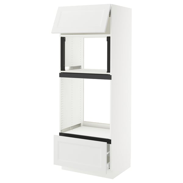 SEKTION / MAXIMERA Armoire haute m-o/four+tir/pte, blanc/Axstad blanc mat, 30x24x80 "