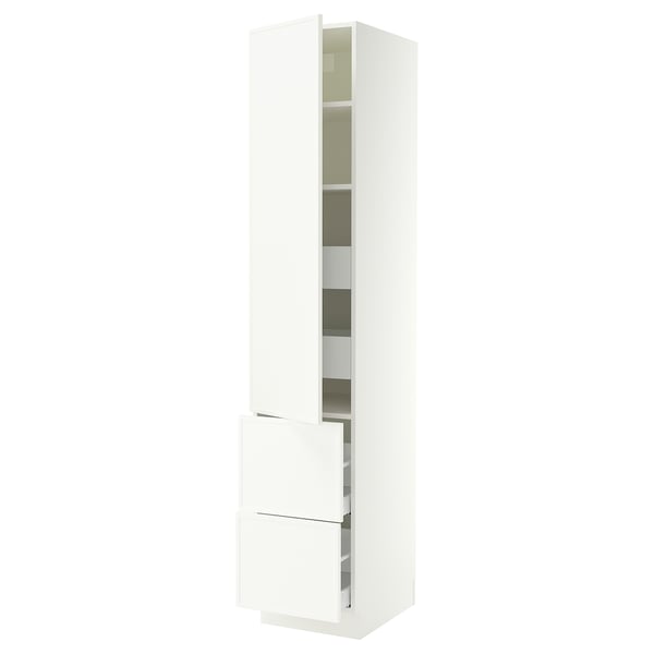 SEKTION / MAXIMERA Armoire haute porte/2 faces/4 tir, blanc/Aspudden blanc mat, 18x24x90 "