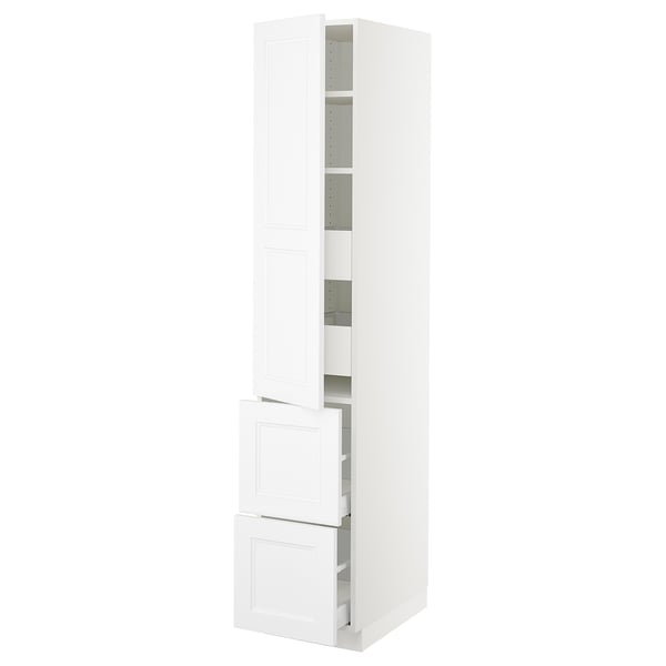 SEKTION / MAXIMERA Armoire haute porte/2 faces/4 tir, blanc/Axstad blanc mat, 15x24x80 "