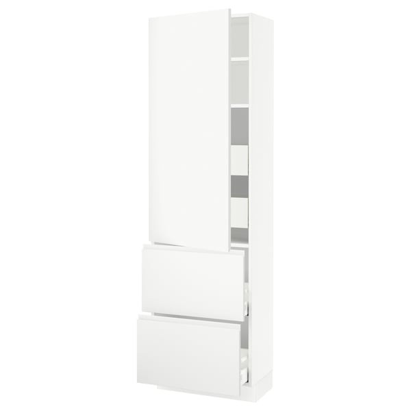 SEKTION / MAXIMERA Armoire haute porte/2 faces/4 tir, blanc/Voxtorp blanc mat, 24x15x80 "