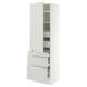 SEKTION / MAXIMERA Armoire haute porte/3 faces/5 tir, blanc/Aspudden gris clair, 24x24x80 "