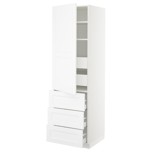 SEKTION / MAXIMERA Armoire haute porte/3 faces/5 tir, blanc/Axstad blanc mat, 24x24x80 "