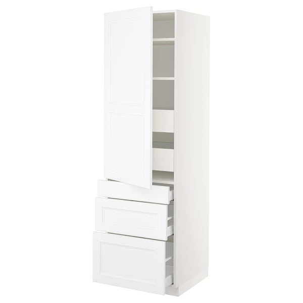 SEKTION / MAXIMERA Armoire haute porte/3 faces/5 tir, blanc/Axstad blanc mat, 24x24x80 "