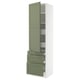 SEKTION / MAXIMERA Armoire haute porte/3 faces/5 tir, blanc/Axstad gris-vert, 24x24x90 "