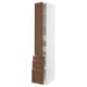 SEKTION / MAXIMERA Armoire haute porte/3 faces/5 tir, blanc Enköping/brun effet noyer, 15x24x90 "