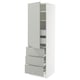 SEKTION / MAXIMERA Armoire haute porte/3 faces/5 tir, blanc/Havstorp gris clair, 24x24x80 "