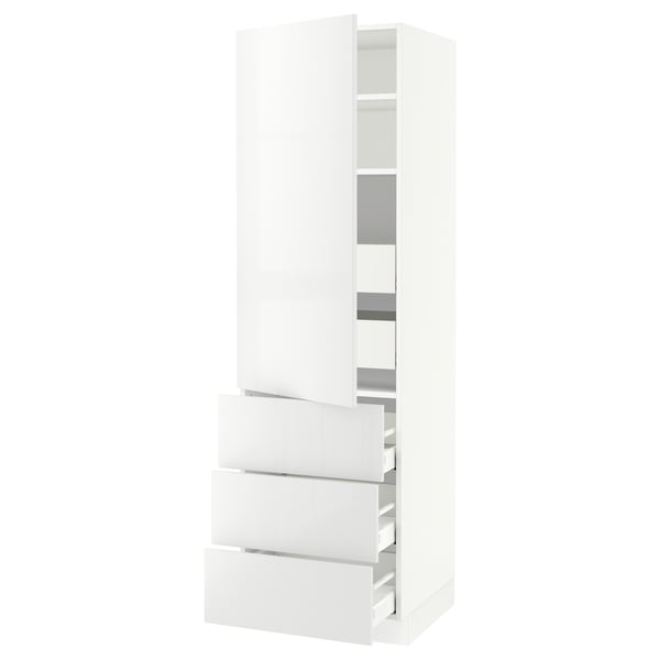 SEKTION / MAXIMERA Armoire haute porte/3 faces/5 tir, blanc/Ringhult blanc, 24x24x80 "