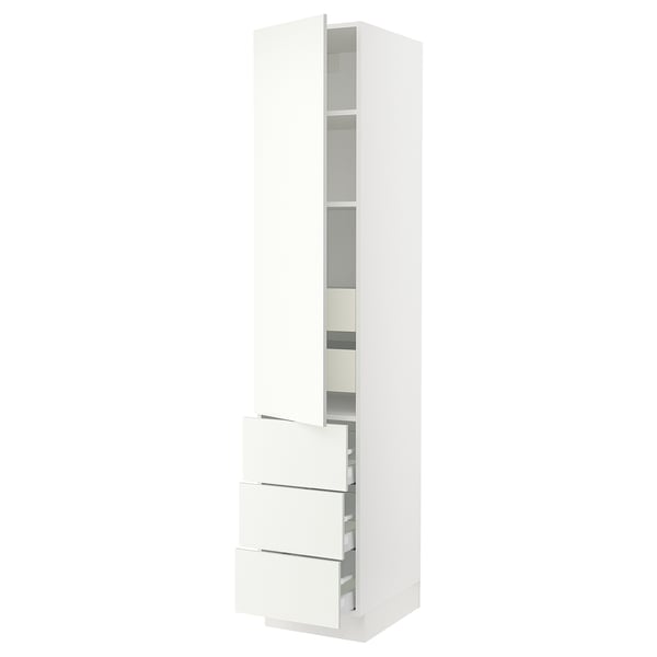 SEKTION / MAXIMERA Armoire haute porte/3 faces/5 tir, blanc/Vallstena blanc, 18x24x90 "