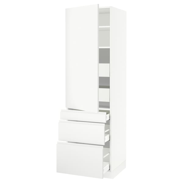 SEKTION / MAXIMERA Armoire haute porte/3 faces/5 tir, blanc/Voxtorp blanc mat, 24x24x80 "