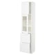 SEKTION / MAXIMERA Armoire haute pte vitr/2 tir/1 pte, blanc/Axstad blanc mat, 18x15x80 "