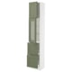 SEKTION / MAXIMERA Armoire haute pte vitr/2 tir/1 pte, blanc/Axstad gris-vert, 15x15x80 "
