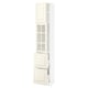 SEKTION / MAXIMERA Armoire haute pte vitr/2 tir/1 pte, blanc/Bodbyn blanc cassé, 15x15x80 "