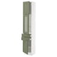SEKTION / MAXIMERA Armoire haute pte vitr/2 tir/2 ptes, blanc/Axstad gris-vert, 15x15x80 "