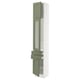 SEKTION / MAXIMERA Armoire haute pte vitr/2 tir/2 ptes, blanc/Axstad gris-vert, 15x15x90 "
