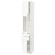SEKTION / MAXIMERA Armoire haute pte vitr/2 tir/2 ptes, blanc Enköping/blanc effet bois, 15x15x80 "