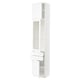 SEKTION / MAXIMERA Armoire haute pte vitr/2 tir/2 ptes, blanc Enköping/blanc effet bois, 18x15x90 "