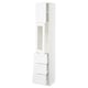 SEKTION / MAXIMERA Armoire haute pte vitr/3 tir/1 pte, blanc/Axstad blanc mat, 15x15x80 "