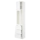 SEKTION / MAXIMERA Armoire haute pte vitr/3 tir/1 pte, blanc/Axstad blanc mat, 18x15x90 "