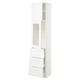 SEKTION / MAXIMERA Armoire haute pte vitr/3 tir/1 pte, blanc/Axstad blanc mat, 18x15x80 "