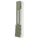 SEKTION / MAXIMERA Armoire haute pte vitr/3 tir/1 pte, blanc/Axstad gris-vert, 15x15x90 "