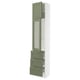 SEKTION / MAXIMERA Armoire haute pte vitr/3 tir/1 pte, blanc/Axstad gris-vert, 18x15x90 "