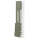 SEKTION / MAXIMERA Armoire haute pte vitr/3 tir/1 pte, blanc/Axstad gris-vert, 15x15x80 "