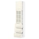 SEKTION / MAXIMERA Armoire haute pte vitr/3 tir/1 pte, blanc/Bodbyn blanc cassé, 18x15x80 "