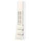 SEKTION / MAXIMERA Armoire haute pte vitr/3 tir/1 pte, blanc/Bodbyn blanc cassé, 15x15x80 "