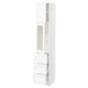 SEKTION / MAXIMERA Armoire haute pte vitr/3 tir/1 pte, blanc Enköping/blanc effet bois, 15x15x80 "