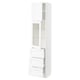 SEKTION / MAXIMERA Armoire haute pte vitr/3 tir/1 pte, blanc Enköping/blanc effet bois, 18x15x80 "