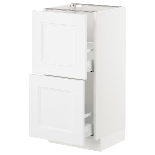 SEKTION / MAXIMERA Armoire inf 2 tir, blanc/Axstad blanc mat, 15x15x30 "